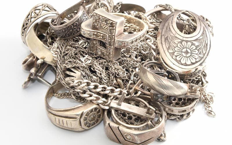 A pile of Silver Jewelry