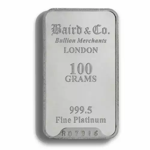 100 g Baird & Co Platinum Minted Bar (2)