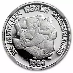 1989 1/10 oz Australian Perth Mint Platinum Koala (2)