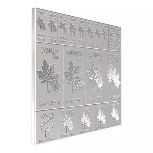 2 oz 2019 Royal Canadian Mint Maple Leaf Flex Multibar Silver Bar