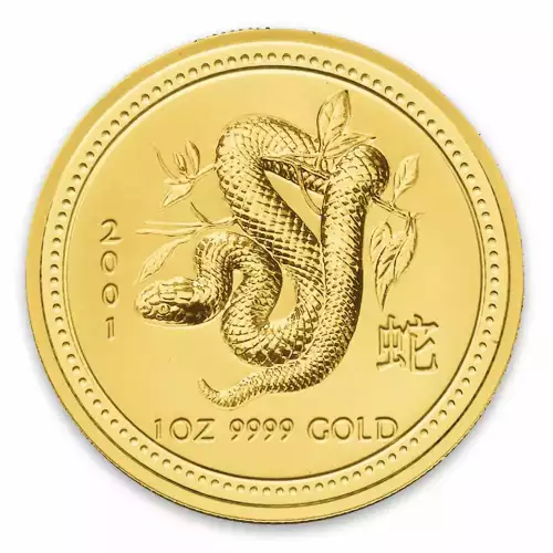 2001 1 oz  Australian Perth Mint Gold Lunar: Year of the Snake (2)