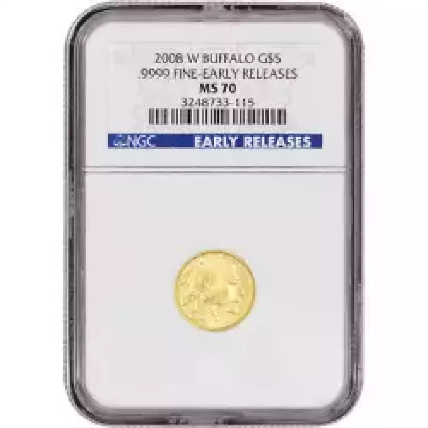 2008 W 1/10 Gold Buffalo $5 Early Release .9999 Fine gold