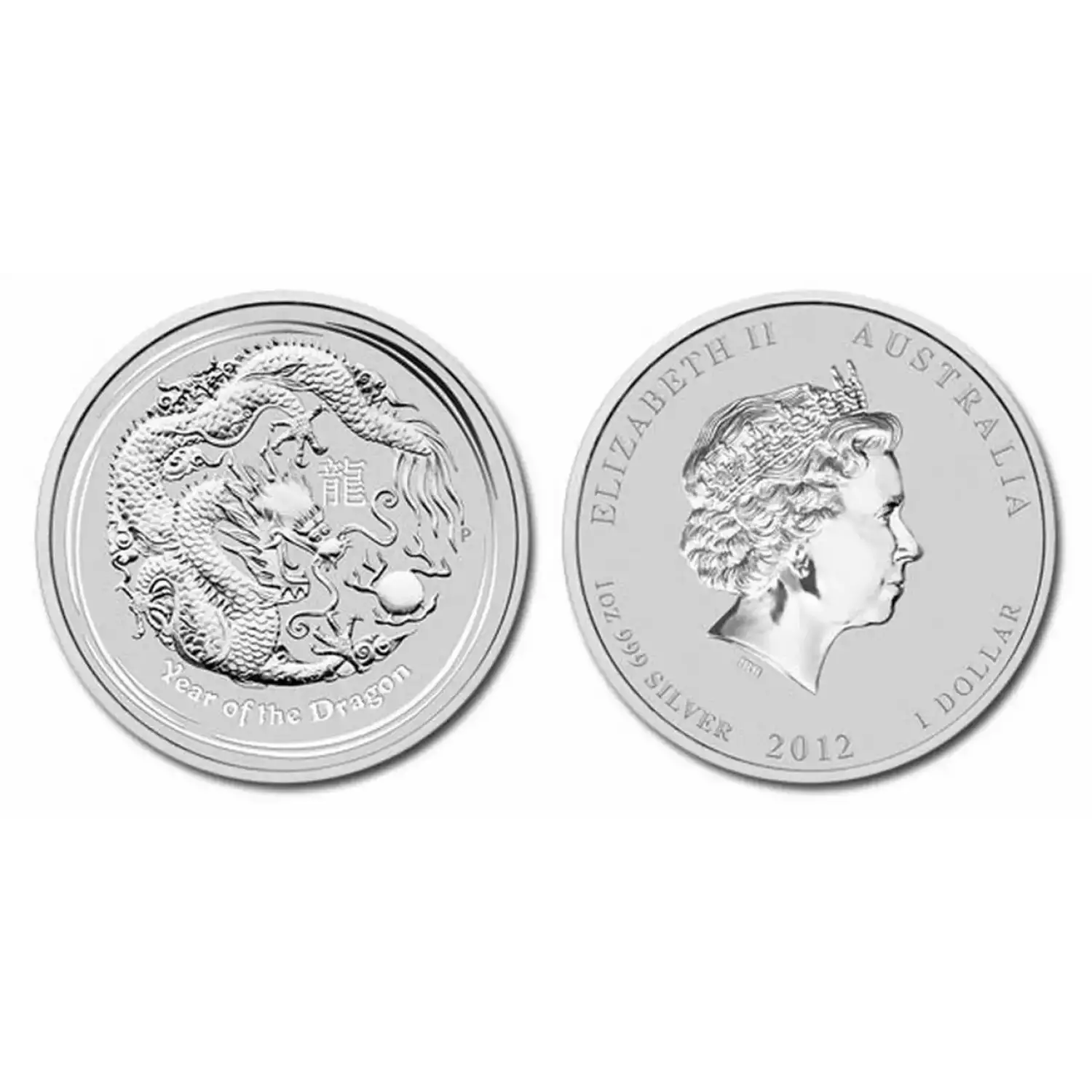 2012 1 oz Australian Perth Mint Silver Lunar II: Year of the Dragon