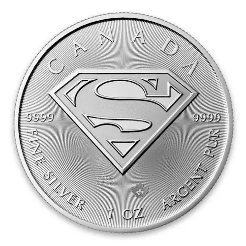2016 1 oz Canadian Silver Superman Shield Silver (2)