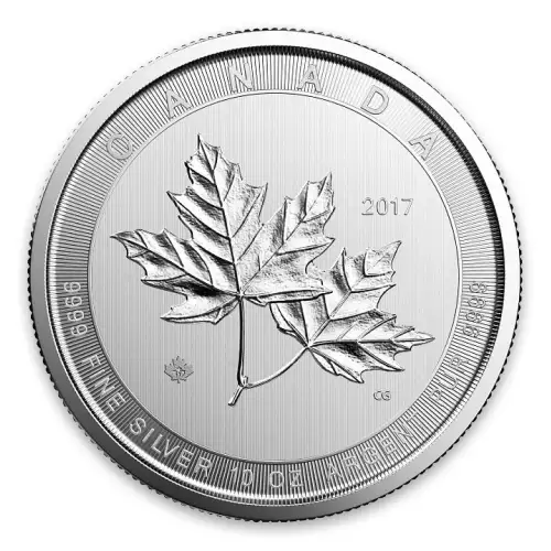 2017 10 oz Canadian Silver Magnificent Maple Leaves (3)