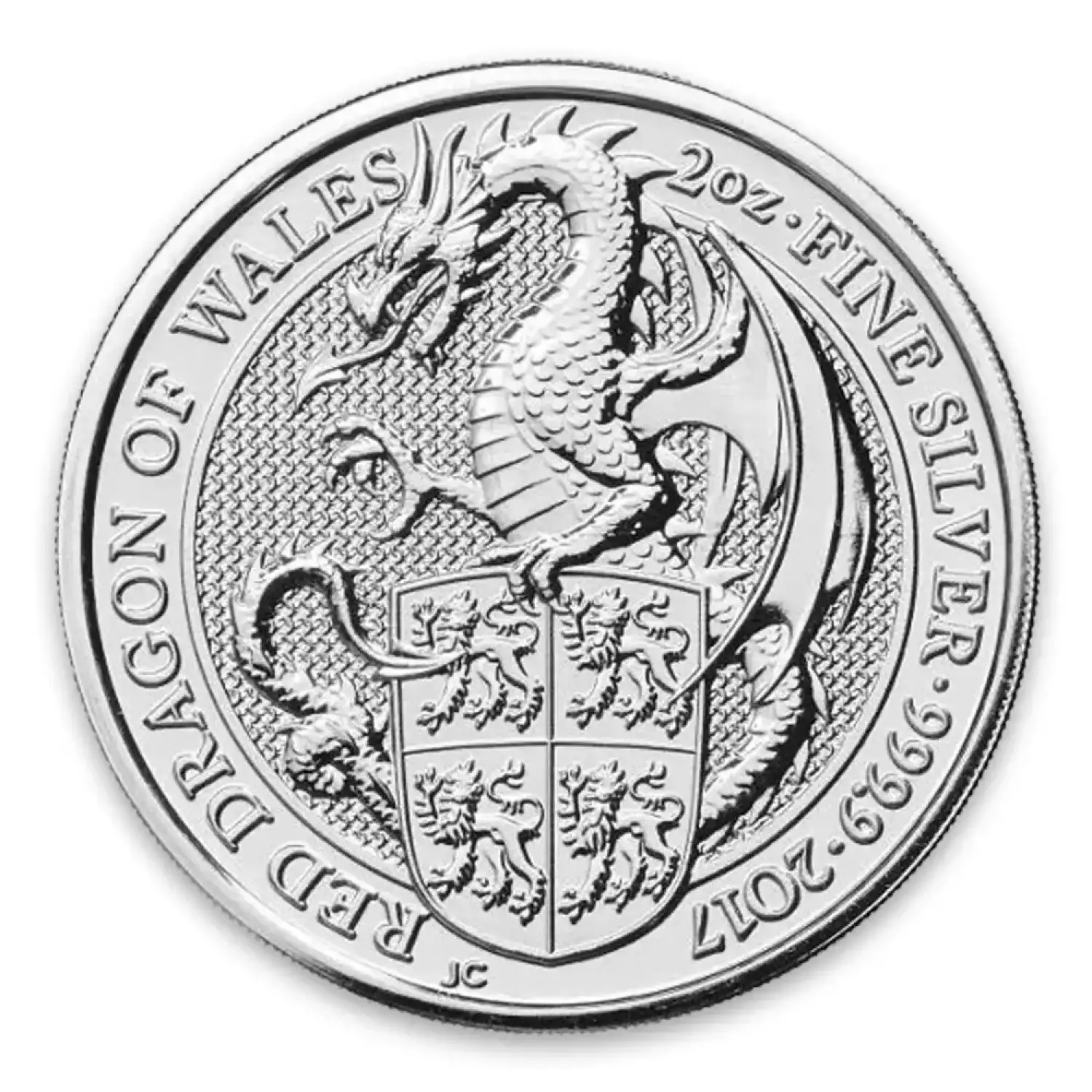 2017 2oz Silver Britain Queen's Beasts: The Dragon