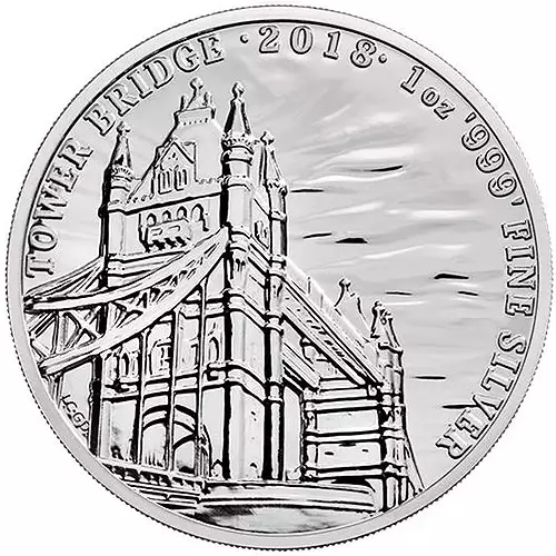 2018 1 oz British Landmarks Tower Bridge Silver Coin