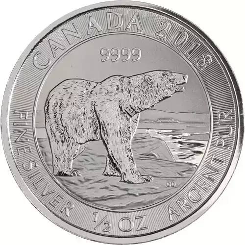 2018 Canadian 1/2 oz Silver Polar Bear Coin