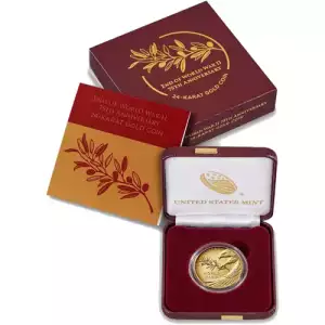 2020 1/2 oz Gold End of World War II 75th Anniversary Medal