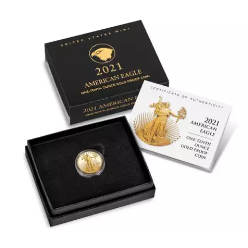 2021 Type 2 - 1/10 oz Gold Eagle  Proof - with Original Govt Packaging