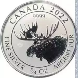  2022 3/4 oz Canadian Silver Moose Reverse Proof Coin