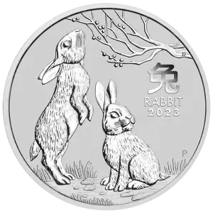 2023 5oz Australian Perth Mint Silver Lunar III: Year of the Rabbit (2)