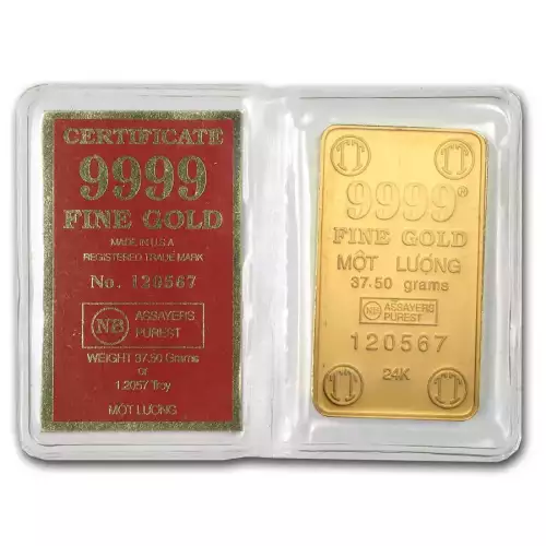 37.5 g Gold Vietnamese Mot Luong Bar .9999 (1)