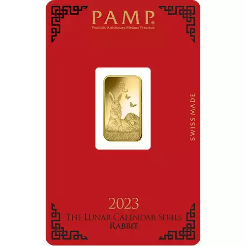 5g Pamp Gold bar- Lunar year of the Rabbit