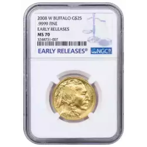 Gold Bullion-Gold Buffaloes--$25 Gold Buffalo 1/2 oz (2008)  -Gold- 25 Dollar